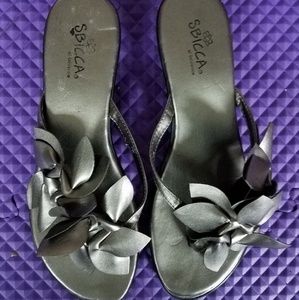 SOLD- Sbicca silver sandals